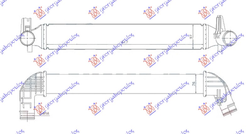 ΨΥΓΕΙΟ INTERCOOLER 1.4 Tsi ΒΕΝΖΙΝΗ - 2.0 Tdi ΠΕΤΡΕΛΑΙΟ (620x100x76)