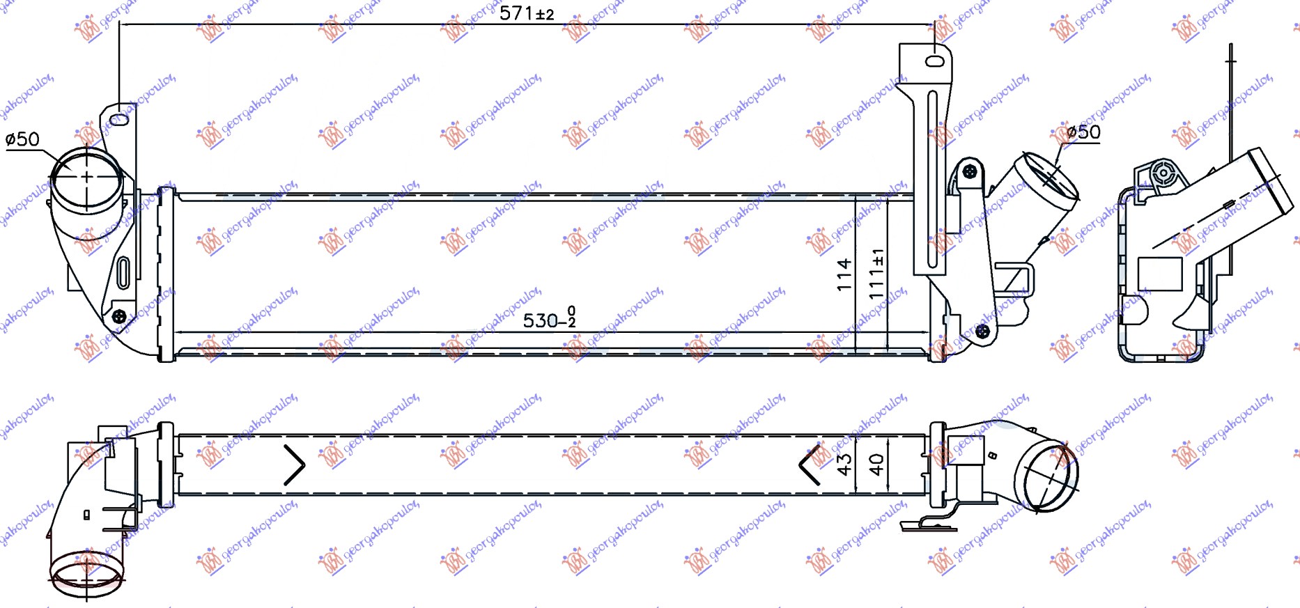 ΨΥΓΕΙΟ INTERCOOLER 1.5 DCI (657x93x85) (K9K718)