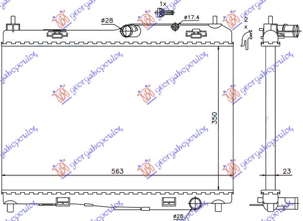 ΨΥΓΕΙΟ ΝΕΡΟΥ 1.25-1.4-1.6 ΒΕΝΖΙΝΗ ΜΗΧΑΝΙΚΟ +/- A/C (56x35.5)