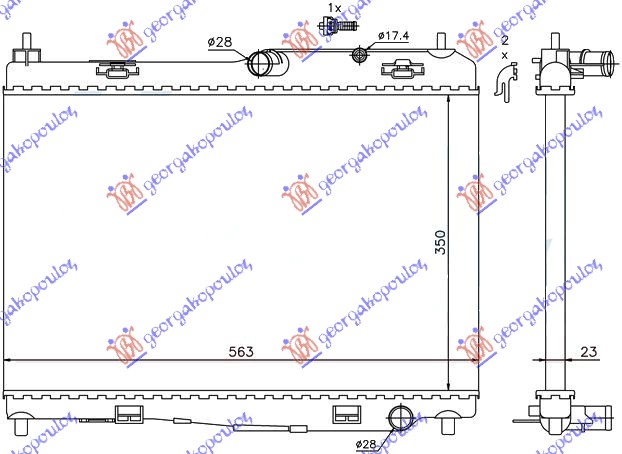 ΨΥΓΕΙΟ ΝΕΡΟΥ 1.25-1.4-1.6 ΒΕΝΖΙΝΗ ΜΗΧΑΝΙΚΟ +/- A/C (56x35.5) (MAHLE BEHR PREMIUM LINE)