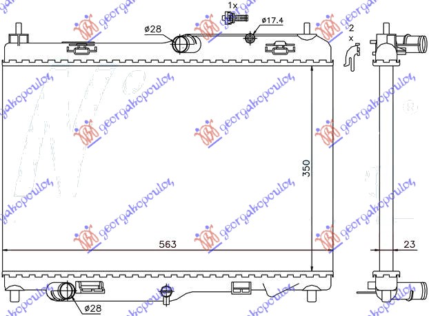 ΨΥΓΕΙΟ ΝΕΡΟΥ 1.4-1.6 TDCI ΜΗΧΑΝΙΚΟ +/- A/C (56.3x35)