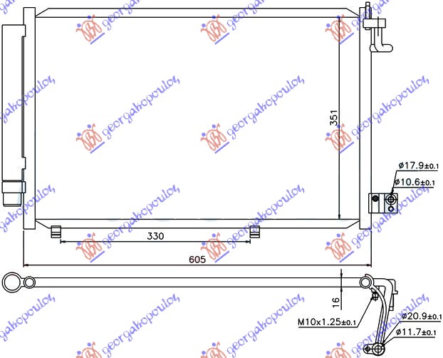 ΨΥΓΕΙΟ A/C ΒΕΝΖ-1.4TDCi (57,5x36)