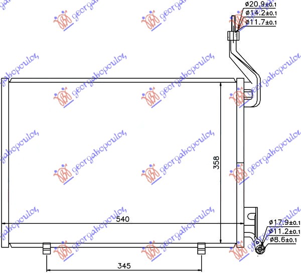 ΨΥΓΕΙΟ A/C 1.6 TDCi ΠΕΤΡΕΛΑΙΟ (500x350x16)