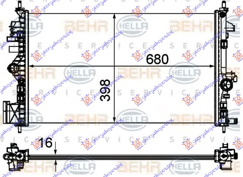 ΨΥΓΕΙΟ 1.6-1.8 & TURBO +A/C(68x40) (MAHLE BEHR PREMIUM LINE)