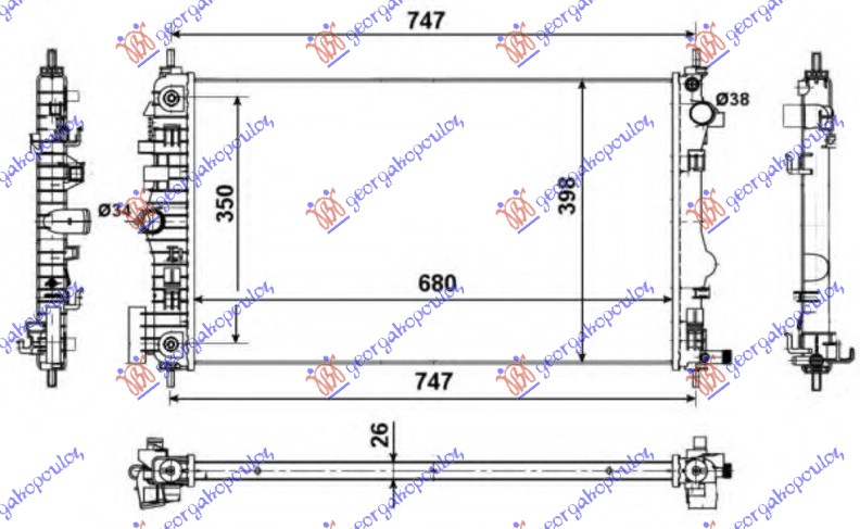 ΨΥΓΕΙΟ 2,0 TURBO +/-A/C(68x40) ΑΥΤΟΜ.