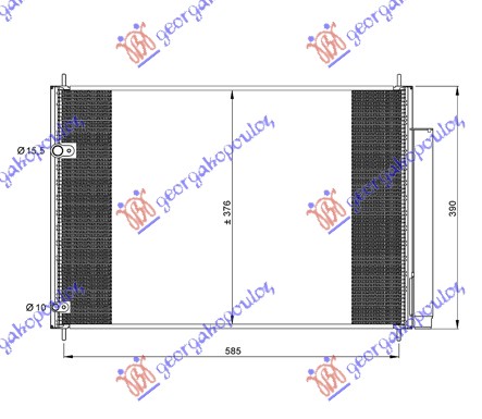 ΨΥΓΕΙΟ A/C 1.3-1.4-1.6-1.8 ΒΕΝΖΙΝΗ - 1.4 D4D ΠΕΤΡΕΛΑΙΟ (600x370x16)