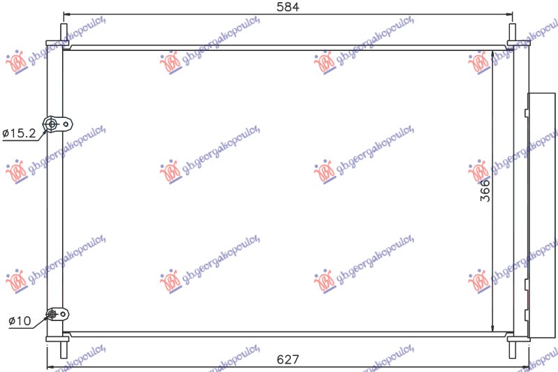 ΨΥΓΕΙΟ A/C 1.3-1.4-1.6-1.8 ΒΕΝΖΙΝΗ - 1.4 D4D ΠΕΤΡΕΛΑΙΟ (600x370x16) (KOYO)