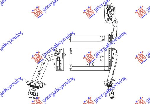 ΨΥΓΕΙΟ ΚΑΛΟΡΙΦΕΡ (M) (260x157x42) ΤΥΠΟΥ VALEO (ΜΑΖΙ ΜΕ ΤΙΣ ΣΩΛΗΝΕΣ)