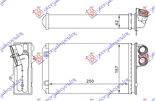 ΨΥΓΕΙΟ ΚΑΛΟΡΙΦΕΡ (M) +/-ΑC (250x157) 99- TYΠΟΥ VALEO (ΧΩΡΙΣ ΣΩΛΗΝΕΣ)