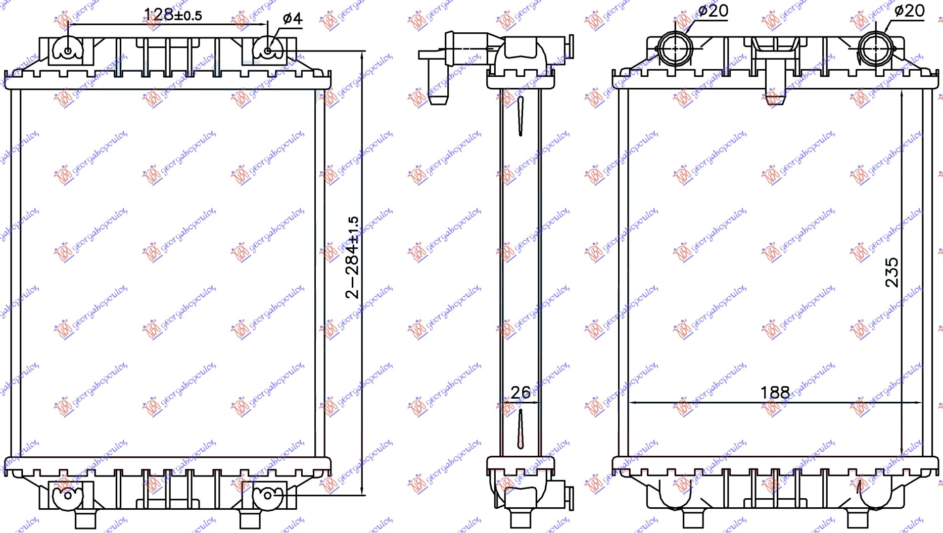ADDITIONAL RADIATOR 3.0 TFSI MANUAL/AUTOMATIC (235x188x26) (NRF)