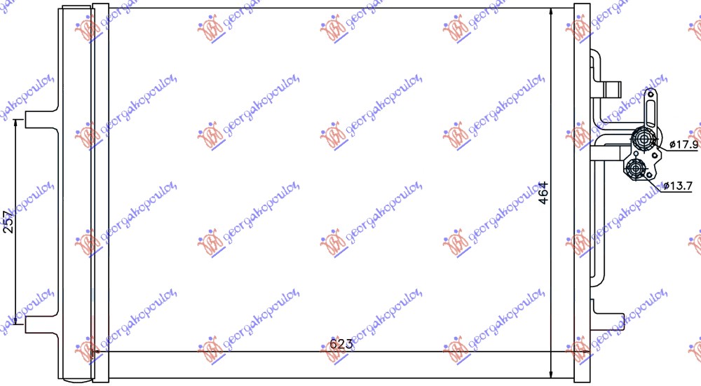 ΨΥΓΕΙΟ A/C 1.6/2,0 D2 (2.0 D3 (D4204T9) ΠΕΤΡΕΛΑΙΟ (585x470x16)