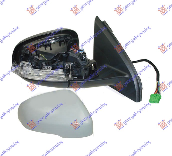 DOOR MIRROR ELECTRICAL HEATED PRIMED (W/SIDE LAMP) (A QUALITY) (ASPHERICAL GLASS)