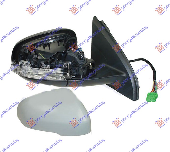 DOOR MIRROR ELECTRICAL HEATED FOLDABLE PRIMED (W/SIDE LAMP & FOOT LAMP) (A QUALITY) (ASPHERICAL GLASS)
