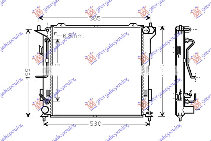 ΨΥΓΕΙΟ ΝΕΡΟΥ 1.6 CRDi ΠΕΤΡΕΛΑΙΟ ΑΥΤΟΜΑΤΟ (450x450x26)