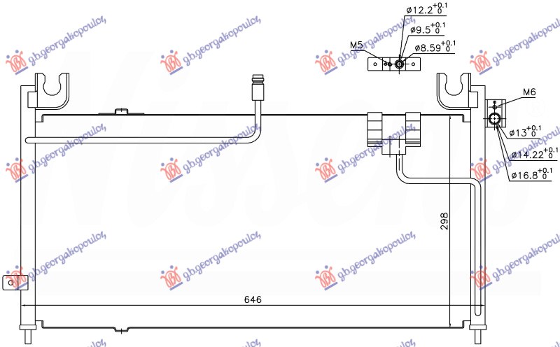 ΨΥΓΕΙΟ A/C ΒΕΝΖΙΝΗ-ΠΕΤΡΕΛΑΙΟ (646x298x16)