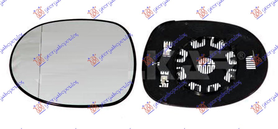 DOOR MIRROR GLASS HEATED (ASPHERICAL GLASS)