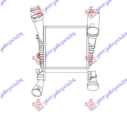 ΨΥΓΕΙΟ INTERCOOLER 2.5-3.0-5.0 Tdi ΠΕΤΡΕΛΑΙΟ (288x292x50) (Φ66-66) ΚΟΥΜΠΩΤΟ-ΒΙΔΩΤΟ