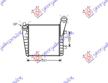 ΨΥΓΕΙΟ INTERCOOLER 5.0TDi ΠΕΤΡΕΛ. (288x292x50) (Φ66/66) ΚΟΥΜΠΩΤΟ/ΒΙΔΩΤΟ