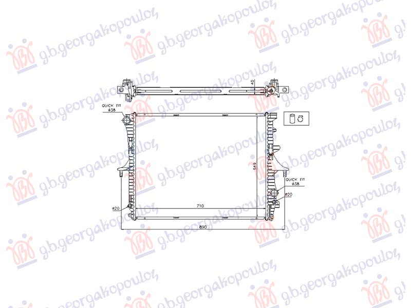 RADIATOR 2.5TDi DIESEL MANUAL/AUTOMATIC (710x549) (NRF)
