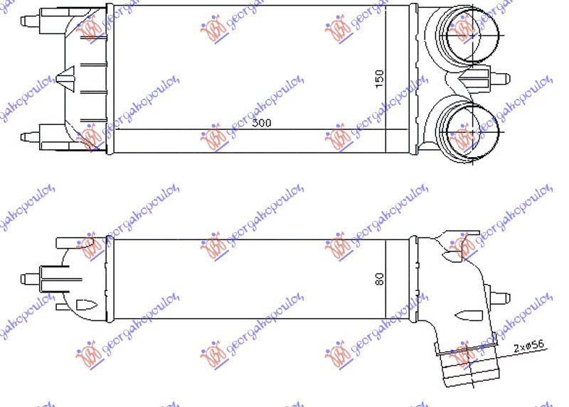 ΨΥΓΕΙΟ INTERCOOLER 1.6 THP ΒΕΝΖΙΝΗ (300x150x80)