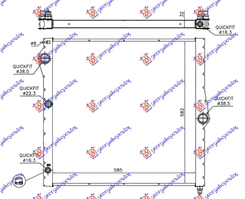 ΨΥΓΕΙΟ 4.4 (50i)ΒΕΝΖΙΝΗ - 3.0 (50d) ΠΕΤΡΕΛΑΙΟ (585x580x32) (ΟΛΟ ΑΛΟΥΜΙΝΙΟ) (NRF)