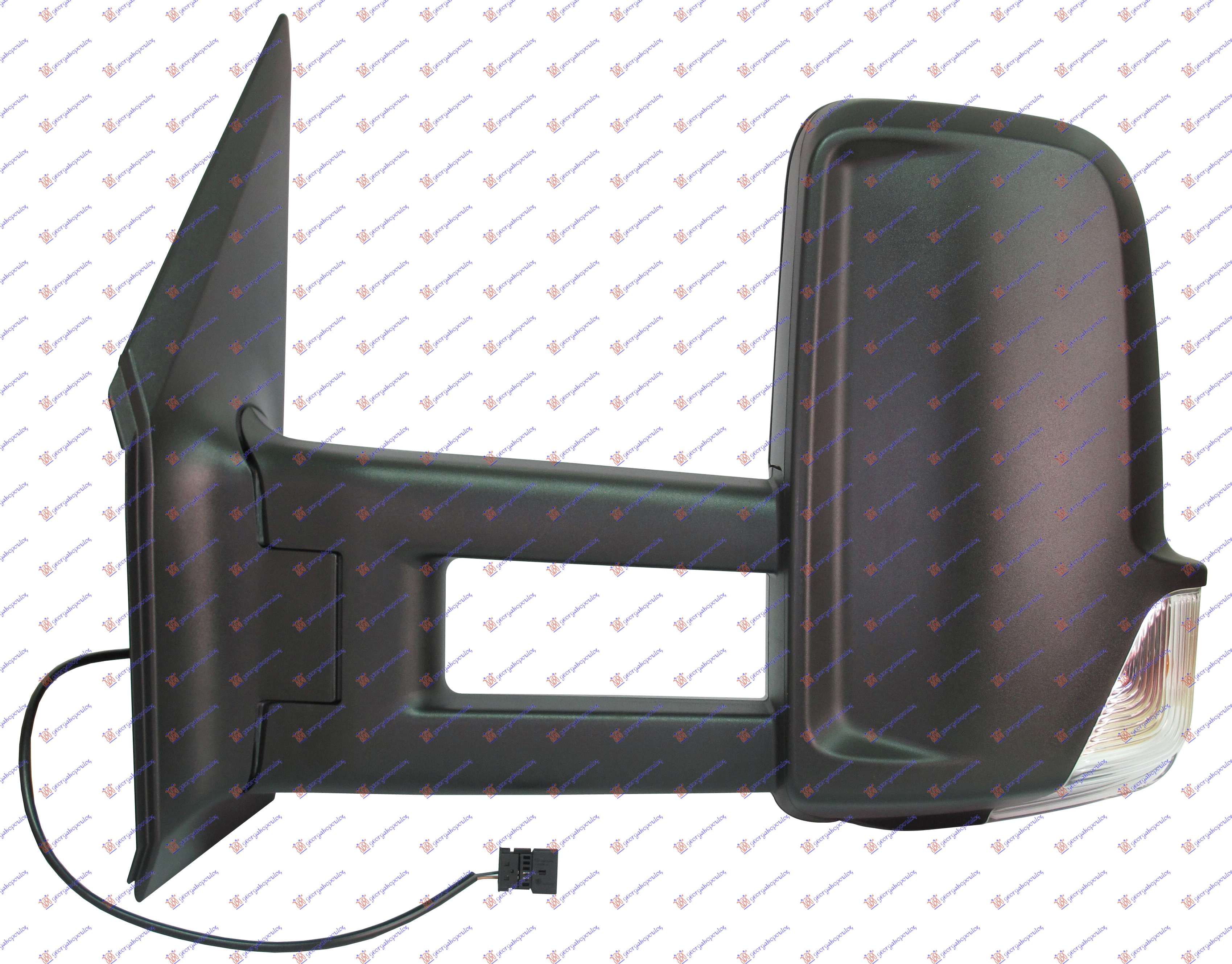 DOOR MIRROR ELECTRICAL HEATED 2009- (W/SIDE LAMP) (LONG ARM) (A QUALITY) (CONVEX GLASS)