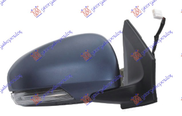 DOOR MIRROR ELECTRICAL HEATED FOLDABLE PRIMED (W/SIDE LAMP) (8PIN) (CONVEX GLASS)