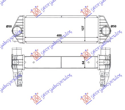 ΨΥΓΕΙΟ INTERCOOLER 1.8 Di-TDCi ΠΕΤΡΕΛΑΙΟ 2007- (400x130x65)