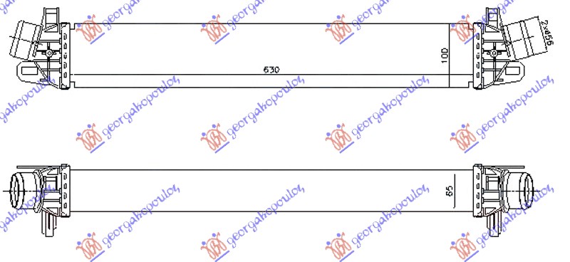 ΨΥΓΕΙΟ INTERCOOLER 1.4 TB ΒΕΝΖΙΝΗ - 2.0 JTD ΠΕΤΡΕΛΑΙΟ (630x100x64)