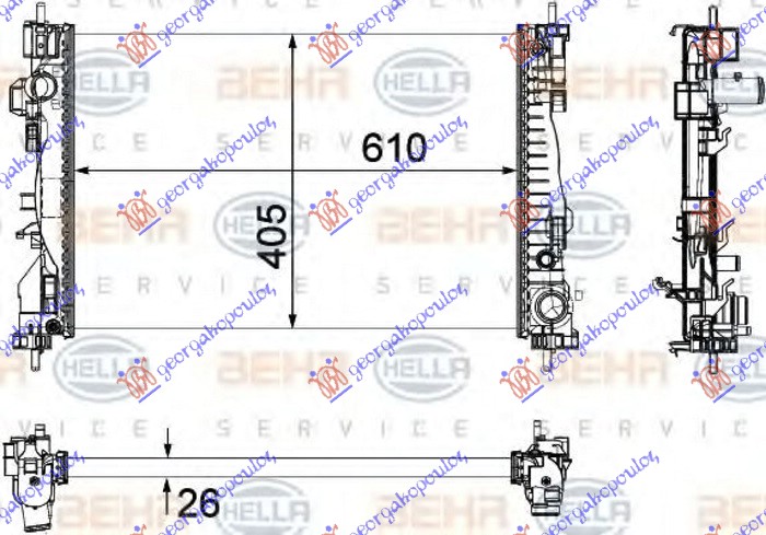 ΨΥΓΕΙΟ 1.4TURBO(125-170)(61x40.5x2.6)(MAHLE BEHR PREMIUM LINE)