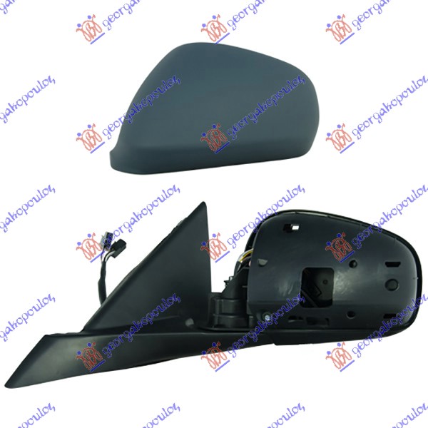 DOOR MIRROR ELECTRICAL HEATED FOLDABLE PRIMED (A QUALITY) (ASPHERICAL GLASS)