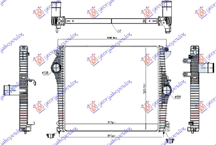 ΨΥΓΕΙΟ INTERCOOLER 2.2 JTD ΠΕΤΡΕΛΑΙΟ (575x520x32) (NISSENS)