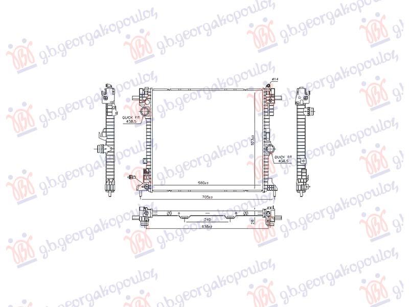 ΨΥΓΕΙΟ INTERCOOLER 2.2 ΠΕΤΡΕΛΑΙΟ ΑΥΤΟΜΑΤΟ (575x520) (MARELLI)