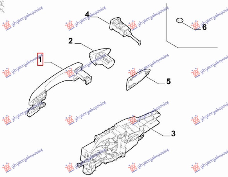 ΧΕΡΟΥΛΙ ΠΟΡΤΑΣ ΕΜΠΡΟΣ ΕΞΩ (KEYLESS) (Γ)