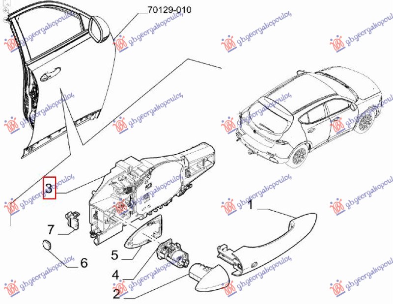 ΧΕΡΟΥΛΙ ΠΟΡΤΑΣ ΕΜΠΡΟΣ ΕΞΩ (ΕΣΩ ΒΑΣΗ) (KEYLESS) (Γ)