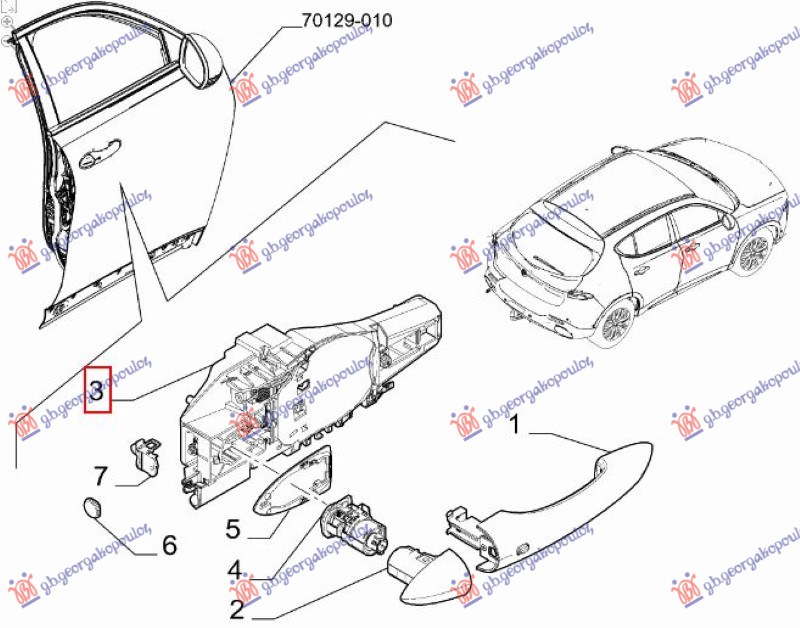 ΧΕΡΟΥΛΙ ΠΟΡΤΑΣ ΕΜΠΡΟΣ ΕΞΩ (ΕΣΩ ΒΑΣΗ) (KEYLESS) (Γ)