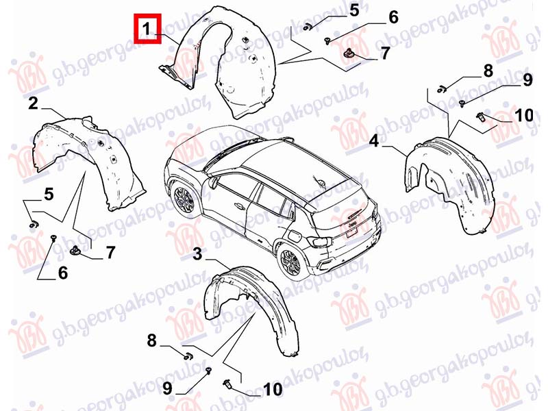 FRONT INNER PLASTIC FENDER (O)