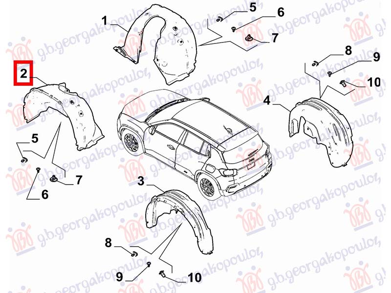 FRONT INNER PLASTIC FENDER (O)