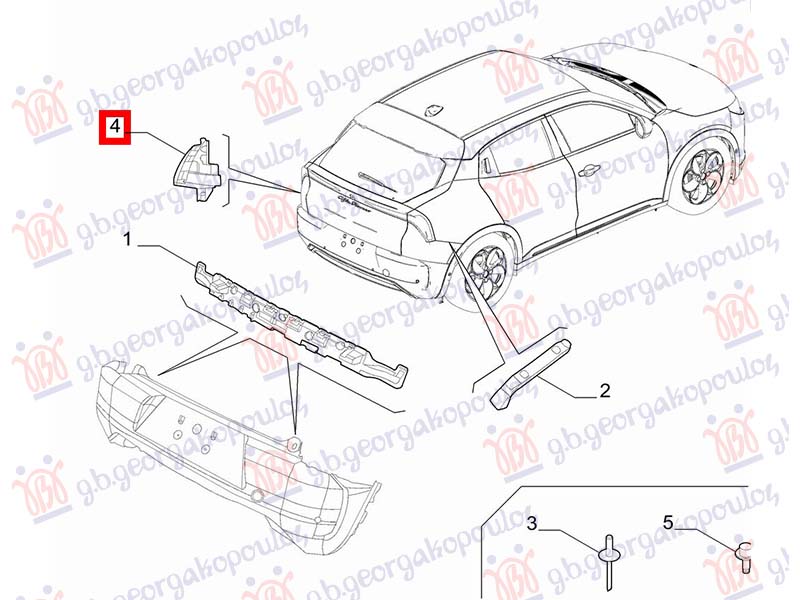 REAR BUMPER BRACKET (O)