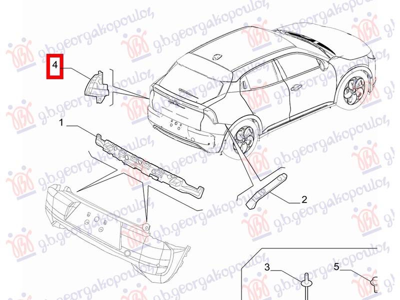 REAR BUMPER BRACKET (O)