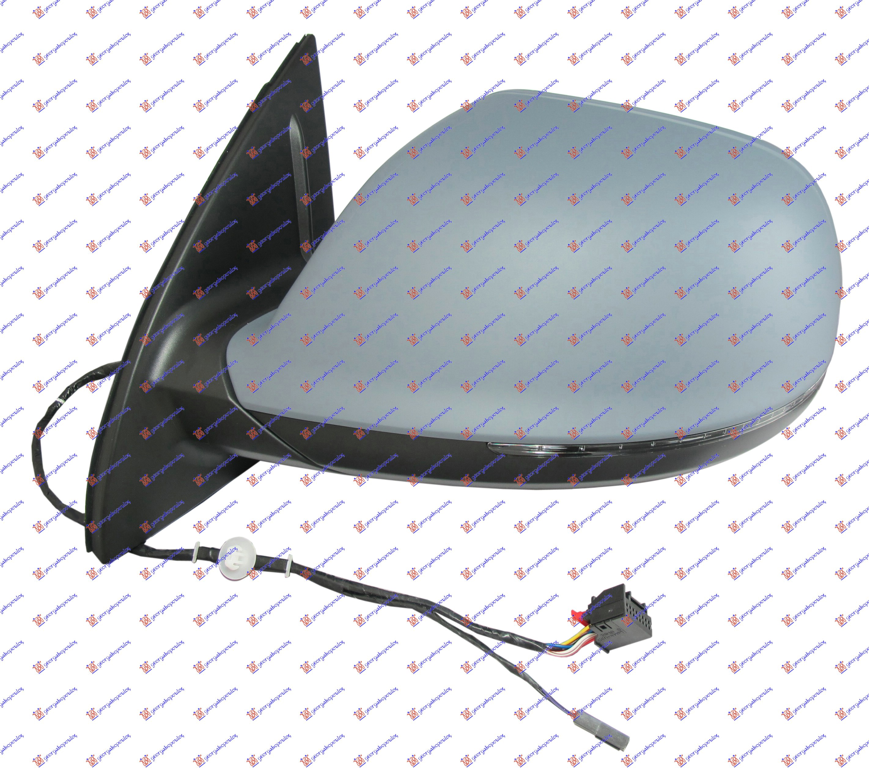 DOOR MIRROR ELECTRICAL HEATED PRIMED (W/SIDE LAMP & LANE ASSIST) (A QUALITY) (CONVEX GLASS)