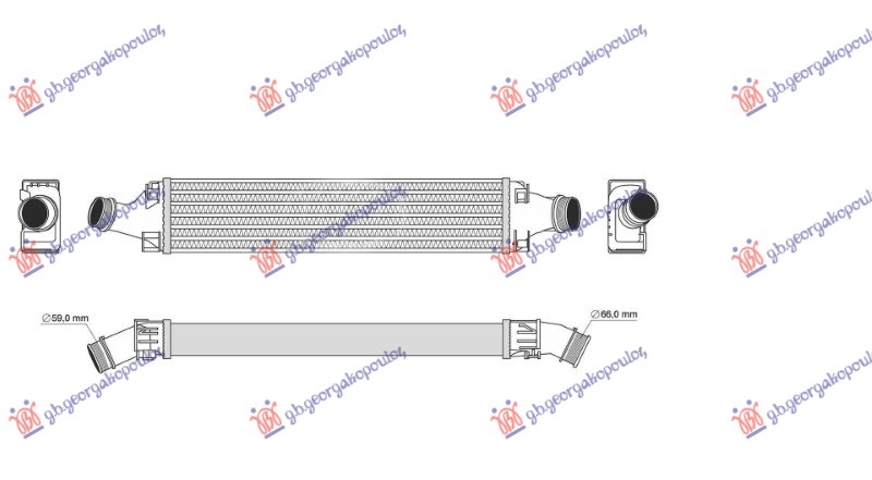 ΨΥΓΕΙΟ INTERCOOLER 2.0 TFSI ΒΕΝΖΙΝΗ - 3.0 ΠΕΤΡΕΛΑΙΟ TDI (720x144x80)