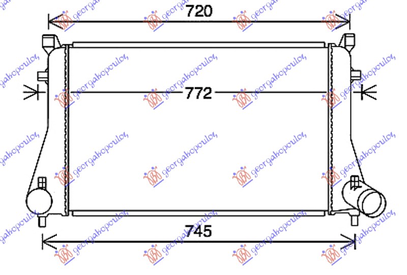 RADIATOR INTERCOOLER 1.8/2.0 TFSi PETROL (620x398x30)