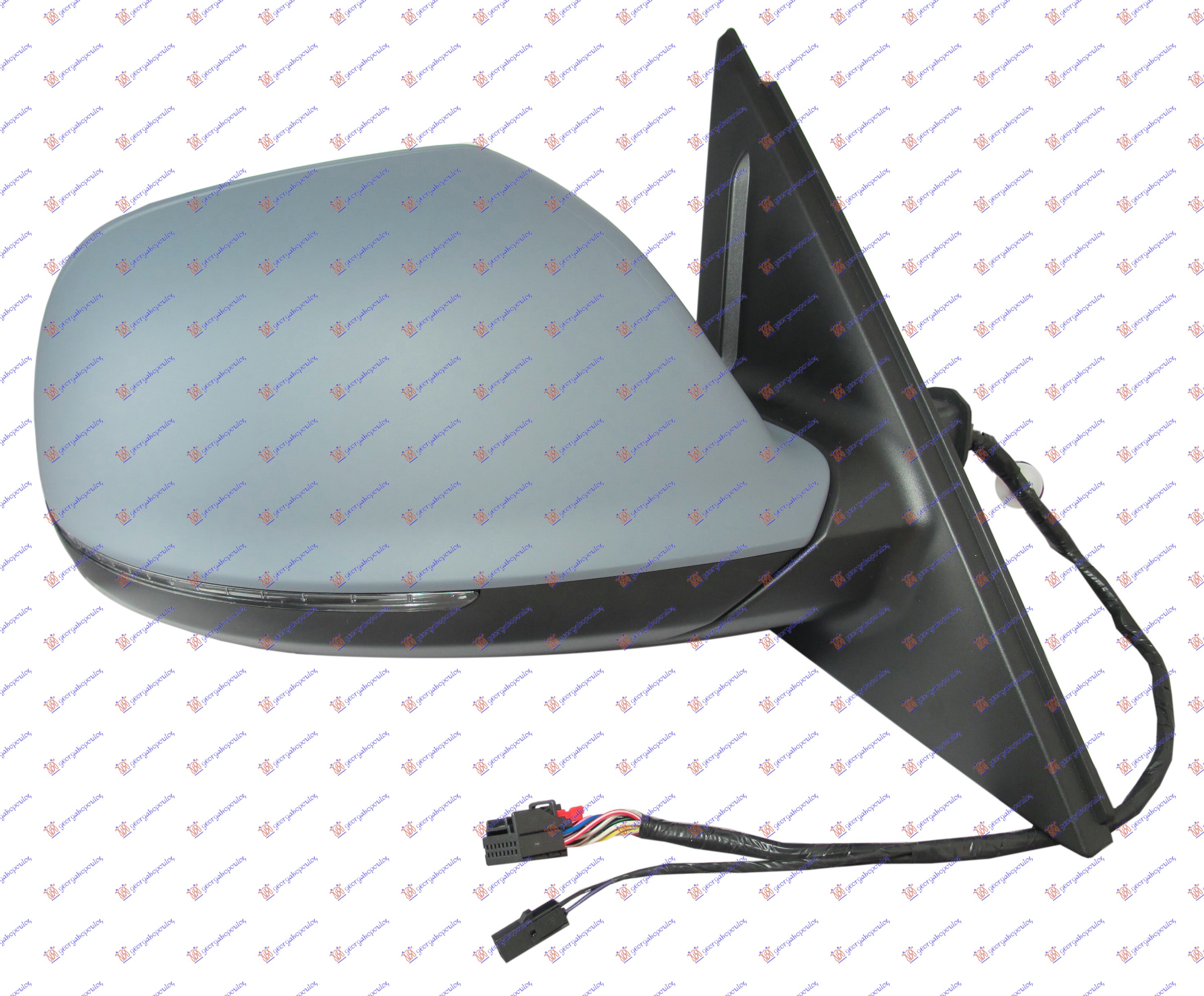 DOOR MIRROR ELECTRICAL HEATED PRIMED (W/SIDE LAMP) (A QUALITY) (CONVEX GLASS)
