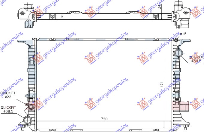 ΨΥΓΕΙΟ 4.0 TFSi - 4.2-6.3 FSi ΒΕΝΖΙΝΗ - 4.2 TDi ΠΕΤΡΕΛΑΙΟ (720x470x32) (NRF)
