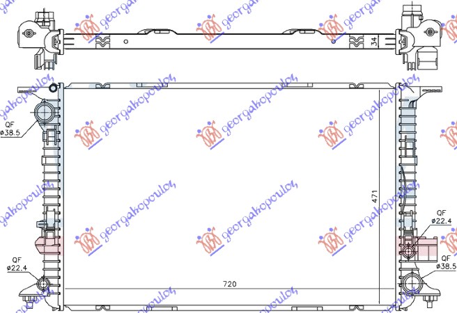 ΨΥΓΕΙΟ 2.0-3.0 TFSi/ΥΒΡΙΔΙΚΟ- 2.5 FSi ΒΕΝΖΙΝΗ - 3.0 TDi ΠΕΤΡΕΛΑΙΟ (720x470x32) (NRF)