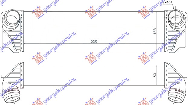 RADIATOR INTERCOOLER 1.6-2.0 DIESELIESEL (508x100x85)