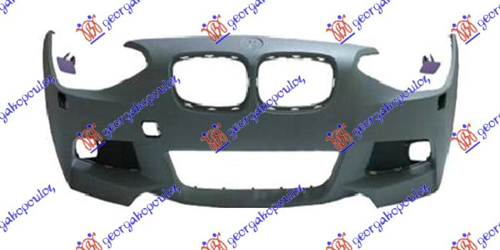 FRONT BUMPER PRIMED (W/WASHER HOLES) (W/CUTTING MARKS FOR PDC) (M-SPORT)