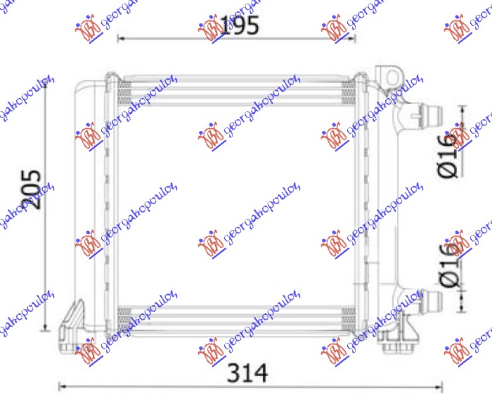 ΨΥΓΕΙΟ ΝΕΡΟΥ ΒΟΗΘΗΤΙΚΟ 1.5-2.0 ΒΕΝΖΙΝΗ (202x195) (MAHLE BEHR PREMIUM LINE)