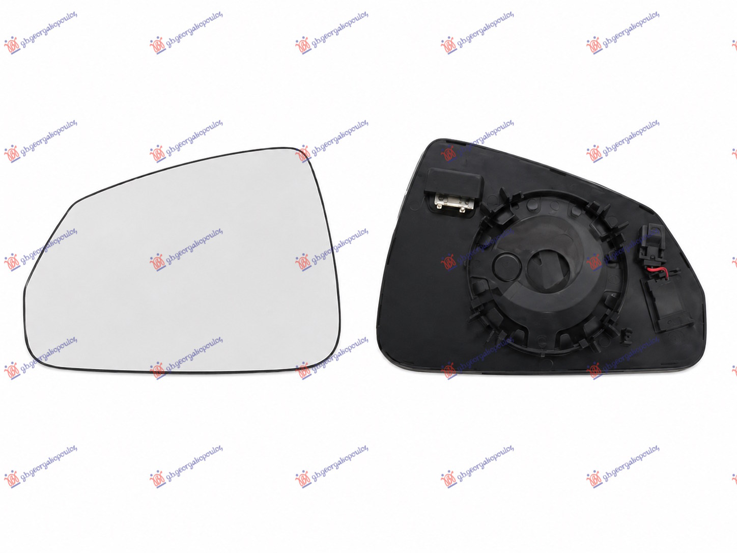 DOOR MIRROR GLASS HEATED (2 + 2 PIN) (ASPHERICAL GLASS)